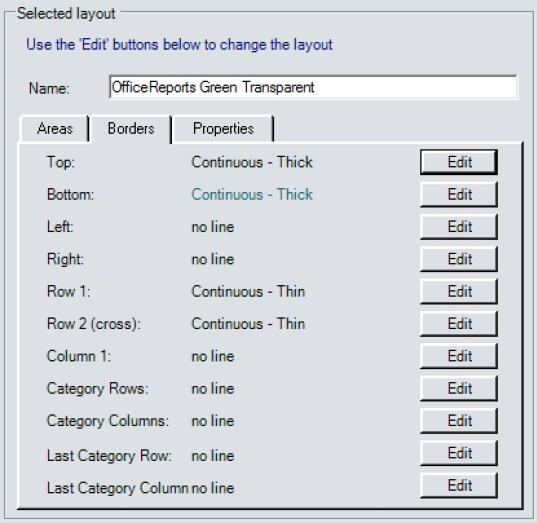 Table Borders definition